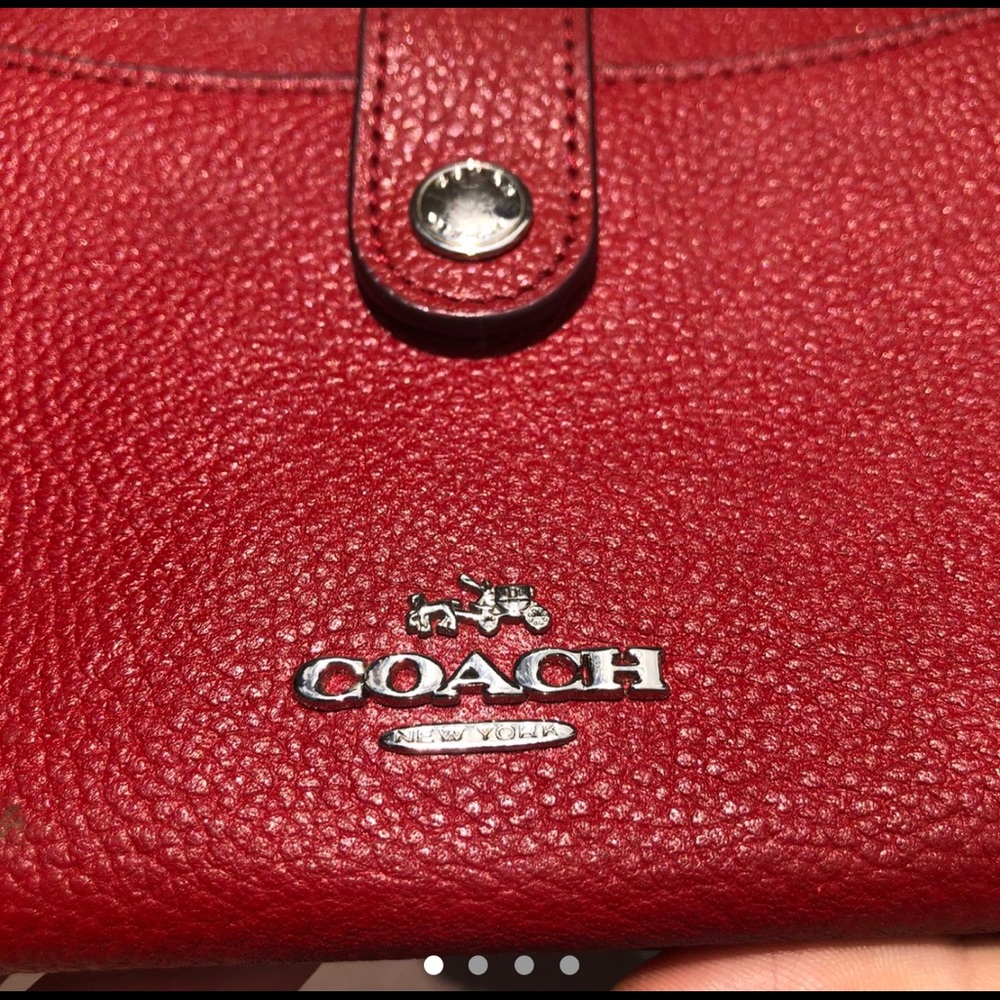 Coach Noa Red Leather Cross Body Bag + Wallet